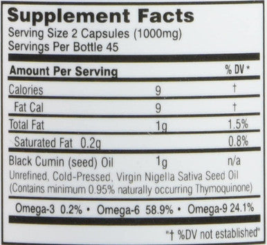 Amazing Herbs Premium Black Seed Oil Capsules - Cold Pressed Nigella Sativa Aids In Digestive Health, Immune Support, Brain Function, Gluten Free, Non Gmo - 90 Count, 500Mg