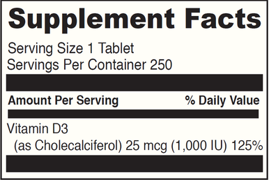 DaVinci Vitamin D3 1000 IU250 tabs