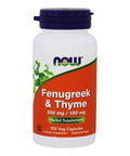 Now Foods Fenugreek and Thyme, 100 Cap