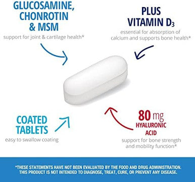 21St Century Arthriflex Advantage Plus Vitamin D3 Joint Support Supplement (120 Tablets) Glucosamine Chondroitin Msm & Hyaluronic Acid Nongmo Gluten No Added Yeast Or Artificial Flavors