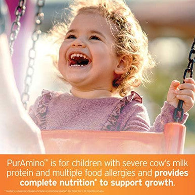 Puramino Junior Hypoallergenic Toddler Drink For Severe Food Allergies Omega3 Dha Iron Immune Support Vanila Powder Can 14.1 Oz