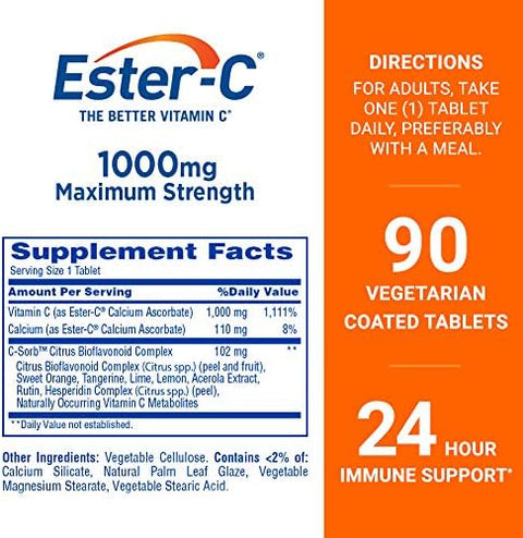 EsterC Vitamin C 1000 mg 90 Coated Tablets
