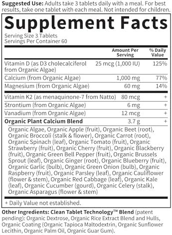 Garden of Life Calcium Supplement with Magnesium & Organic Vitamin D3 K2, Made from Whole Foods, Gluten-Free, 180 Count