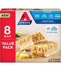 Atkins Lemon Snack Bar Made With Real Almond Butter 1G Sugar Gluten High In Fiber Keto Friendly 8 Count