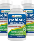 Best Naturals Probiotic 10 Strains & 30 Billion Cfu Intestinal Flora 120 Veggie Capsules Shelf Stable Probiotic (4146365)