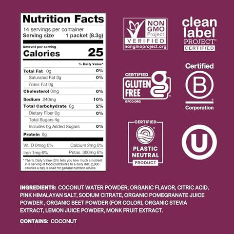 Cure Hydration Bundle Plantbased Electrolyte Drink Mix No Added Sugar Fsahsa Dehydration Relief Powder Made With Coconut Water Vegan 28 Packets Blood Orange & Berry Pomegranate