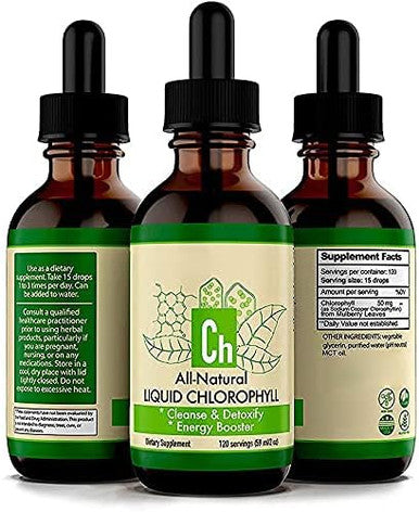 Liquid Chlorophyll Drops for Water, Vegan & Non-GMO, Energy Booster, Concentrate Liquid Drips
