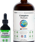 Liquidhealth Liquid Chlorophyll Drops & Complete Multiple Adult Daily Multivitamin Bundle - Internal Deodorizer Stop Bad Breath Reduce Appetite Immune Support Overall Health - Vegan Non-GMO