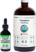 Liquidhealth Liquid Chlorophyll Drops & Complete Multiple Adult Daily Multivitamin Bundle - Internal Deodorizer Stop Bad Breath Reduce Appetite Immune Support Overall Health - Vegan Non-GMO