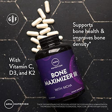Mrm Nutrition Bone Maximizer Iii With Mcha + Vitamin D3 + Vitamin K2 Bone Health High Potency Key Vitamins And Minerals For Bones 50 Servings
