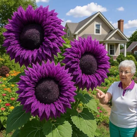 480+ Rare Sunflower Seeds - Red, Purple, Blue, Black-Centered, Charcoal, Teddy Bear & Smiley - Non-GMO, High Germination & Pollinator Friendly - Ideal for Outdoor Gardens, Containers & Borders
