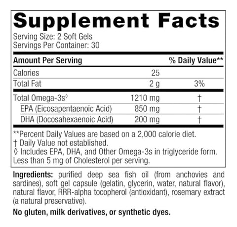 Nordic Naturals Epa Lemon - 60 Soft Gels - 1210 Mg Omega-3 - High-Intensity Epa Formula For Positive Mood Heart Health & Healthy Immunity 30 Servings