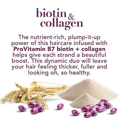 Ogx Thick & Full Biotin & Collagen Conditioner Salon Size 25.4 Ounce Bottle W/ Pump Paraben Sulfate Sustainable Ingredients Nourishing And Strengthening