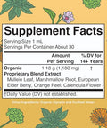 Maryruth'S Maryruth Organics Usda Organic Respiratory Health Liquid Drops With Mullein Leaf Marshmallow Root & Elderberry Mullein Drops For Lungs Herbal Blend Immune Support Supplement Vegan 1 Fl Oz