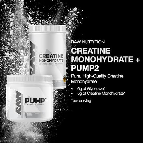 Raw Nutrition Creatine Monohydrate & Unflavored Pre-Workout Powder Bundle