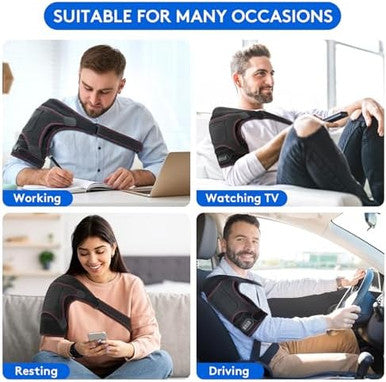 Heated Shoulder Wrap For Men Women - Electric Shoulder Heating Pad With 3 Massager And Heat Settings And Timer Modes, Heated Shoulder Braces For Neck And Shoulder Deep Issue