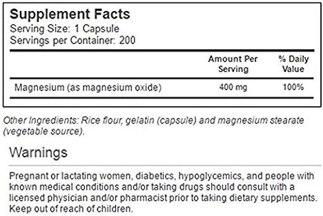 Vitacost Magnesium 400 mg 200 Capsules