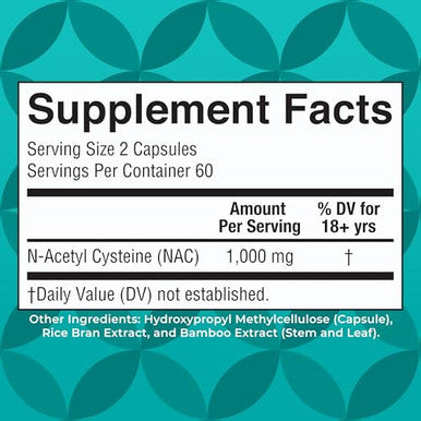 Maryruth'S Organics Nac Supplement N-Acetyl Cysteine 2 Month Supply Nac 1000Mg Per Serving Vegan Capsules Gluthamine Precursor Amino Acid Non-Gmo Gluten Free 120 Count 60 Servings