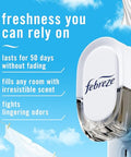 Febreze Plug In Air Freshener Odor-Fighting Scented Oil Refill For Home Bathroom & Kitchen Long Lasting For Strong Odors Linen & Sky Scent 0.87Oz Refills 9 Count
