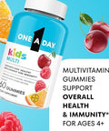 One A Day Kids Multivitamin Gummies Kids Vitamins with Vitamin C D E and Zinc for Immune Support Childrens Gummy Vitamins Assorted Fruit Flavors 60ct (Packaging May Vary)