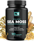 Nobi Nutrition Irish Sea Moss Capsules With Organic Irish Moss 300Mg Burdock Root & 500Mg Bladderwrack Powder 45Day Supply 1300Mg Complex Provides Iodine For Thyroid & Immune Support 90 Veggie Pills