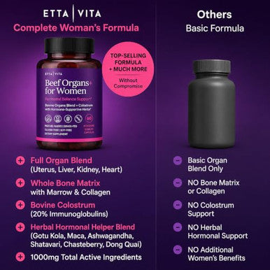 Etta Vita Primal Beef Organ Supplement For Women With Gotu Kola