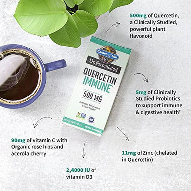 Garden Of Life Quercetin Once Daily Immune System Support Supplement With Vitamin C, D & Probiotics ÃƒÂ¢Ã¢â€šÂ¬Ã¢â‚¬Å“ Dr Formulated ÃƒÂ¢Ã¢â€šÂ¬Ã¢â‚¬Å“ Immune Health, Respiratory Health, Skin Health, Gluten Free, Non Gmo ÃƒÂ¢Ã¢â€šÂ¬Ã¢â‚¬Å“ 30 Tablets