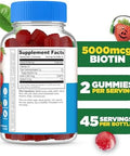Lifeable Sugar Kids Biotin Gummies 5000Mcg Great Tasting Biotin Supplement Biotin Gummies For Hair Growth Skin And Nail Health Hair Vitamins For Kids Boys Girls 90 Gummies