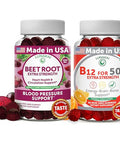 Lunakai Beet Root And Vitamin B12 Gummies For Adults 50 Plus Bundle Proprietary Antioxidant Blend - Heart & Circulation Support Energy & Vitality Boost High Strength