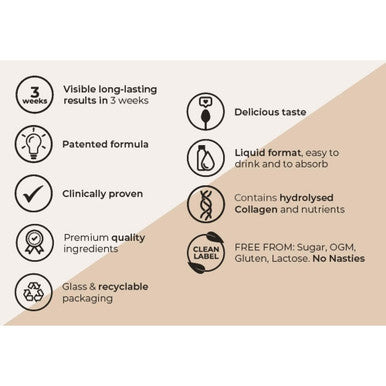 Gold Collagen Multidose Hairlift - Biotin Hair Growth Marine Collagen Supplements for Women & Men with Hyaluronic Acid Zinc Hair Vitamins and Keratin Hair Treatment Also for Skin and Nails 300 ml