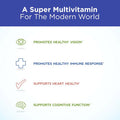 Perfect Multi Super Essentials Multivitamin Fruits and Vegetables Promotes Healthy Day and Night Vision Featuring Lutein Zeaxanthin and Black Currant Extract 90 Capsules