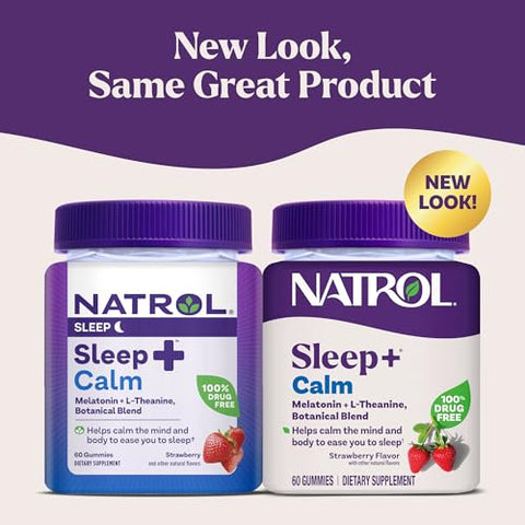 Natrol Sleep Calm Melatonin Gummies For Adults Sleep Gummies Strawberry Flavor 60 Gummies 30 Day Supply