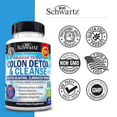 Bioschwartz 15 Day Cleanse For Colon And Gut Health Plus Cold Pressed Mct Coconut Oil Capsules (2 Month Supply)
