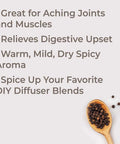Black Pepper ORGANIC Essential Oil. 5 ml. 100% Pure, Undiluted, Therapeutic Grade.