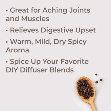 Black Pepper ORGANIC Essential Oil. 5 ml. 100% Pure, Undiluted, Therapeutic Grade.