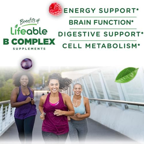 Lifeable Vitamin B Complex Gummies for Adults with Vitamin C Great Tasting Vitamin B Gummies for Energy and Nerve System Vegan B Complex Vitamins for Women Men 90 Gummies