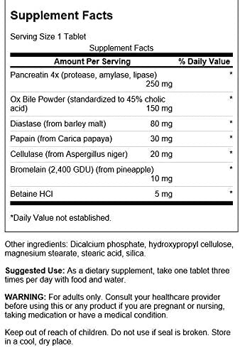 Swanson Digestive Enzymes - Promotes Digestive Health Support - Aids Healthy Digestion of Carbs Proteins & Fats - (90 Tablets)