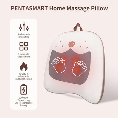 Rabbit Massage Pillow 3D, Acupressure Back Massager, Portable Full Body Heating Massage Pillow, Suitable For Back, Neck And Shoulders, Lightweight, Suitable For Young And Middle-Aged People