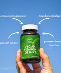 Nutrition Vegan Vitamin D3 & K2 | Bone + Cardiovascular Health | 2500 IU/80mcg | Immune Function | 60 Servings