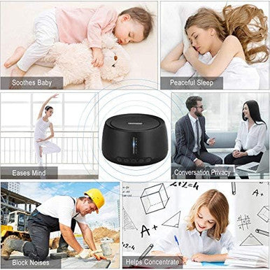 Exmate Sound Machine For Office Privacy White Noise Machine For Sleeping Adults With 30 Non-Looping Hifi Soothing Sound Memory Function And Timer Sound Machine For Adult Kid Home Office Travel