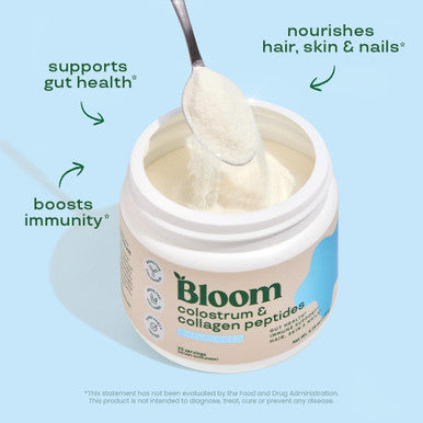 Bloom Nutrition Superfood Greens Powder Digestive Enzymes with Probiotics and Prebiotics Gut Health Bloating Relief Strawberry Kiwi + Bovine Colostrum Powder | Pure 40% IgG Premium Colostrum