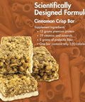 Biocare High Protein Snack Bar, Provides 15g Essential Protein, 5g Dietary Fiber, Cinnamon Crisp (7 Count)