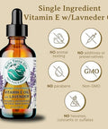 Bella Terra Oils - Lavender Infused Organic Vitamin E Oil 4 Oz - D-Alpha Tocopherol Powerhouse Extracted From Organic Wheat Germ Lavishly Nourishing Organic Vitamin E For Luxurious Skin
