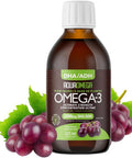 Aquaomega Ultimate Strength Plant-Based Omega 3 High Dha Supplement, Omega 3 Supplements Liquid With Epa From Omega 3 Algae Oil, 2000Mg Of Vegan Omega 3, 225Ml Grape
