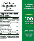 Nature'S Bounty Calcium Magnesium & Zinc Caplets, Immune & Supporting Bone Health, 100 Count
