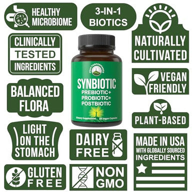 Peak Performance Synbiotic = Prebiotic + Probiotic + Postbiotic 3 In 1 Supplement With