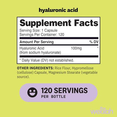 Wellah Hyaluronic Acid Supplement For Women (100Mg) 120 Capsules