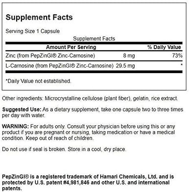 Swanson Ultra Zinc Carnosine (Pepzingi) - 60 Capsules - Natural Supplement For Gastric Health, Digestive Support, And Stomach Microbial Balance (2 Pack)