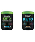 Orgain Keto PlantBased Protein Powder Vanilla Keto Friendly Organic Vegan Gluten Organic Prebiotic Fiber 0.97 Pound Keto Collagen Protein Powder with MCT Oil Chocolate 0.88 Pound