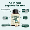 Mens Multivitamins + Turmeric Melatonin Valerian Bundle for Joint Support and Discomfort Relief Immune Health and Inflammatory Response